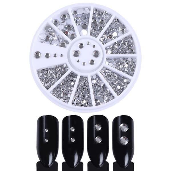 Rhinestone 4 størrelser - Sølv Klar Sølv