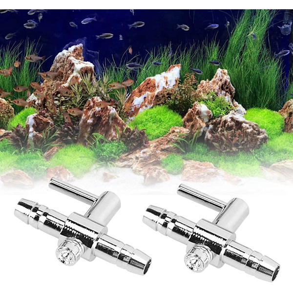 5 st Aquarium Luftflödeskontrollspaksventil i Rostfritt Stål Luft T