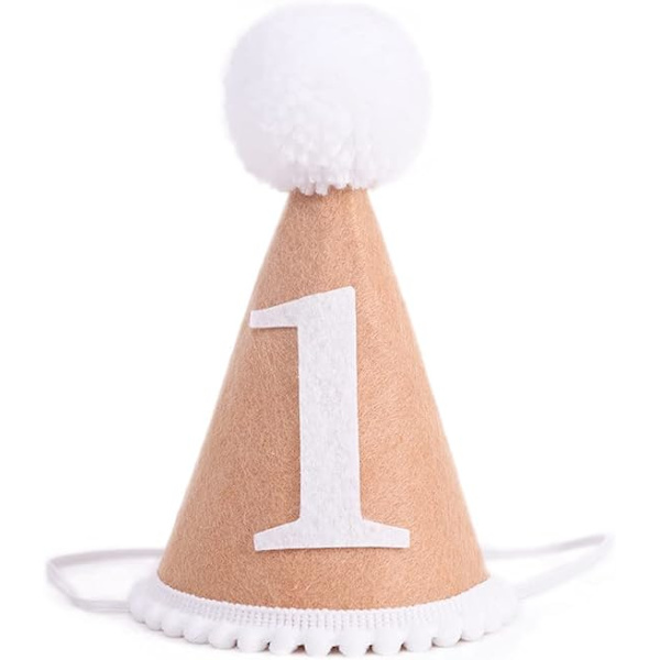 Baby Party Hat För Första Födelsedagen - Ullfilt Hantgjord 1:a Födelsedag