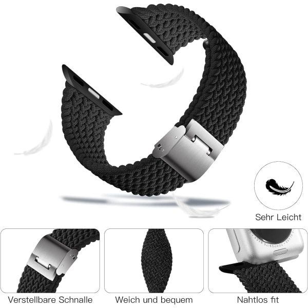 Elastiskt band kompatibelt Apple Watch Armband 40 mm 38 mm för kvinnor/män