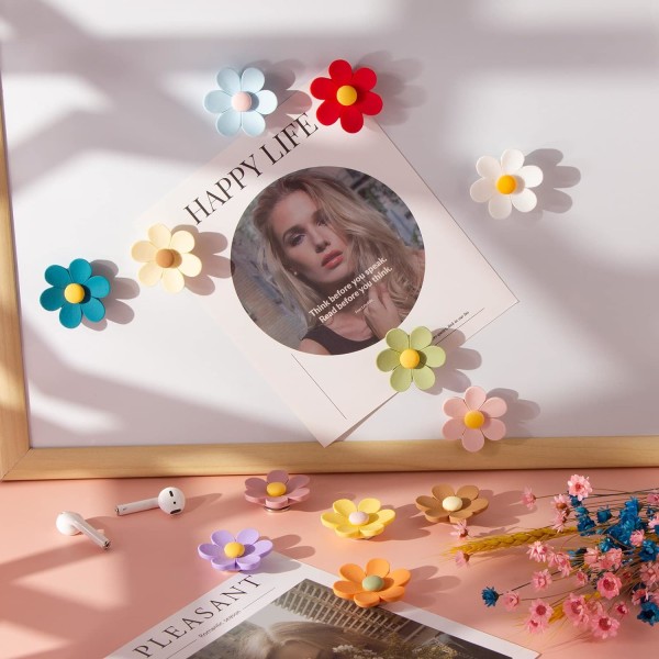 (30 st) Söta 3D-blomster kylskåpsmagneter för vuxna, starka och färgglada