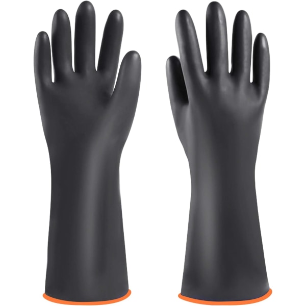 45 cm holdbare latexhandsker, modstandsdygtige over for stærke syrer, industrielle