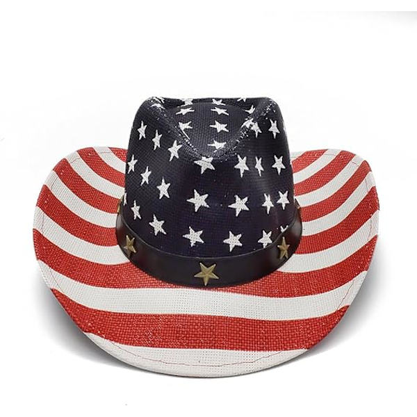 Cowboyhattar, Klassisk Amerikansk Flagga Sommar Solhatt Western Cowboy H
