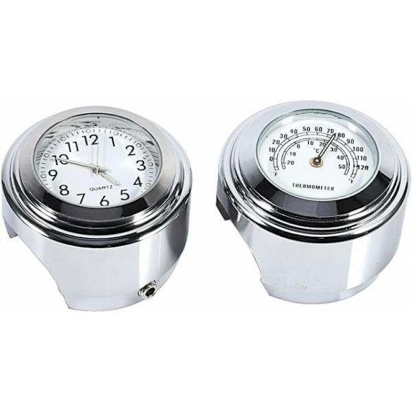 Motorcykel Styr Ur, Termometer + Tid 7/8\" Vandtæt Mo