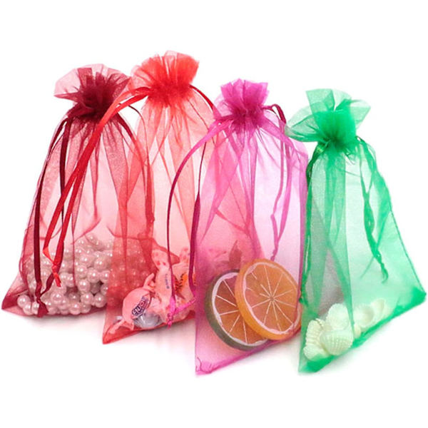 Organzapose, organza gavepose, smykkepose, bryllupspose, la