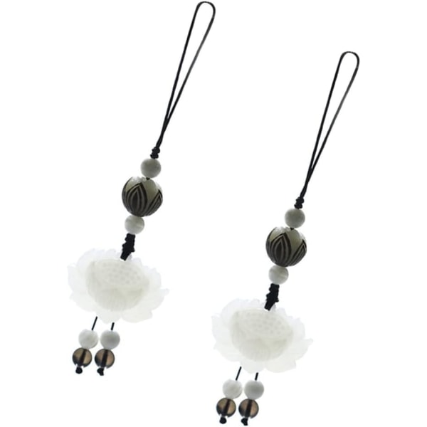 Jade nøkkelringer 2 stk håndvevde lotus jade nøkkelringer charms deco