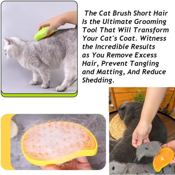 (2*grön) Cat Steam Brush - 3 i 1 Cat Steam Brush, Cat Steam Bru