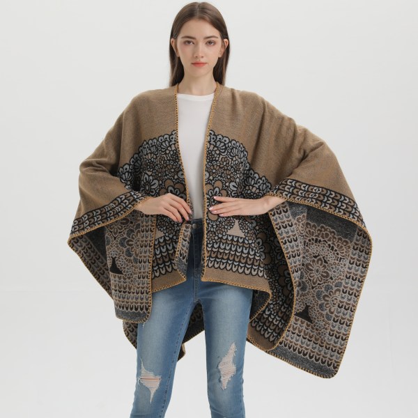 Khaki Rustic sjal damer fire sesonger multifunksjonell tykk
