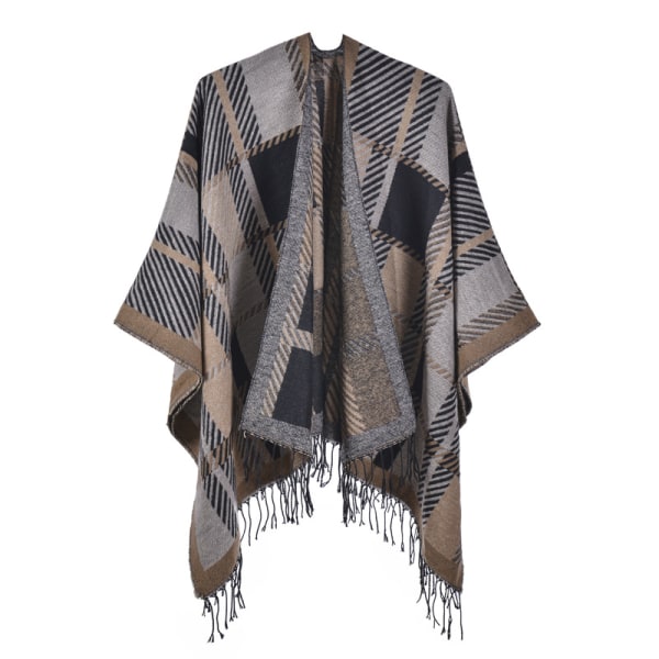 Sininen 1 Lady Classic Line -värillinen ristikko huivi Cape muoti suosittu