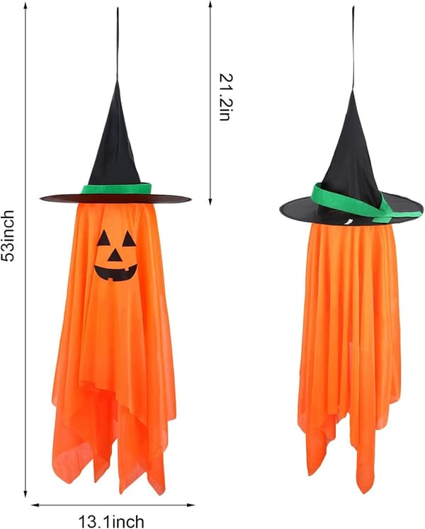Höstdekorationer för hemmet, 2-pack förinstallerade orange pumpor W