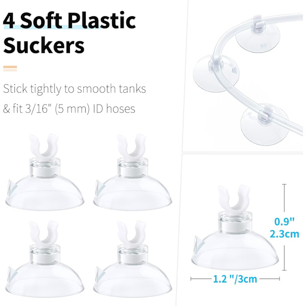 6,5 fod standard luftpumpeaccessoirer til akvarier, 2 luftfrigivelsessten