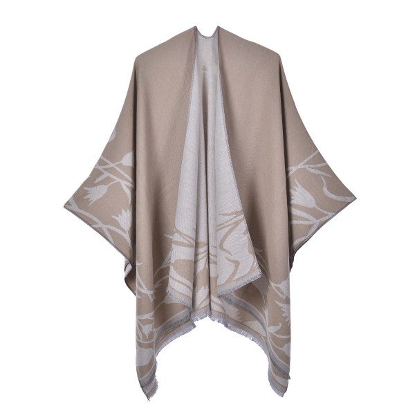 Blå Kvinders Reversible Split Shawl Tørklæde Elegant Mode Fire Se