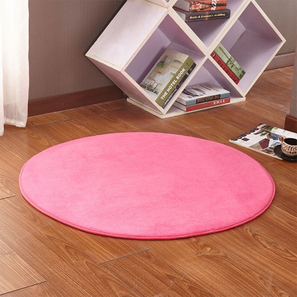 Tatami måtter, runde stue tæpper, soveværelse skridsikre måtter (1 stk 80*80cm mørk pink)