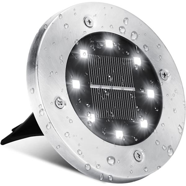 Solcellslampor utomhus, 8 LED solcellslampor för trädgård, cool