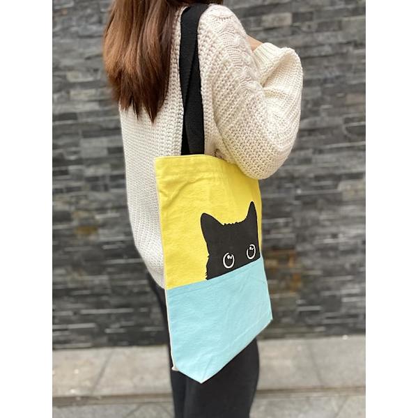 Sød Canvas Tote Bag med lynlås - Utility Tote Bag Æstetisk - S