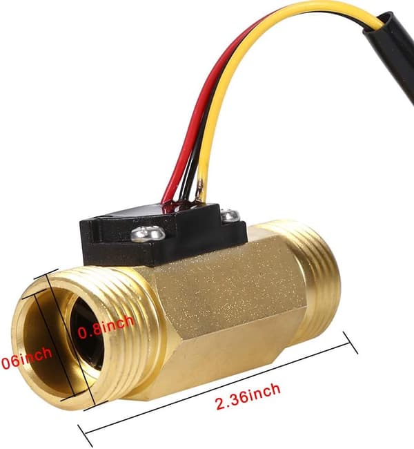 Vattenflödesgivare Flödesmätare Vätskemätare Vattenflödesbrytare 60mm G