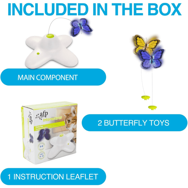 Interaktiv Flutter Bug Cat Butterfly Toy med to utskiftninger A