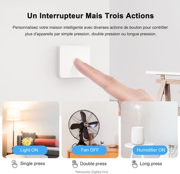 Zigbee trådløs lysbryter, opprett smarte scener, utløs Connec