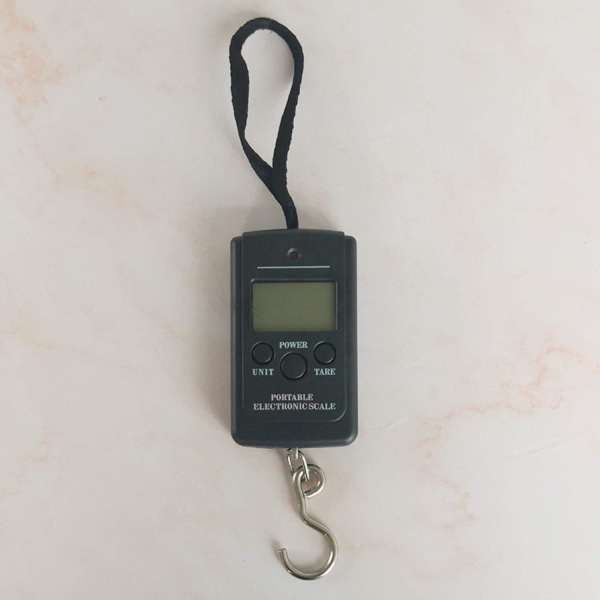 Kannettava vaaka taustavalaistulla LCD-näytöllä 40 kg Elektroninen vaaka Matkatavara vaaka (Musta)