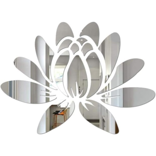 1 stk Lotus Wall Sticker Akryl Spejl Blomster Skræl og Stick Wall