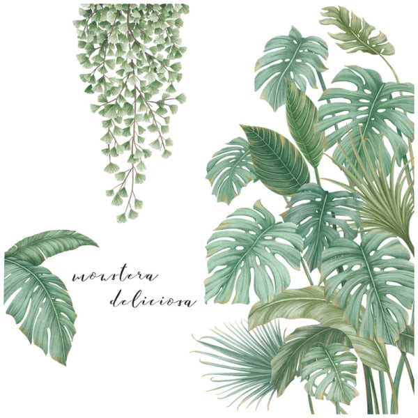 Tropical Plant Palm Leaf Stickers, Foliage Stickers, Vine Leaves