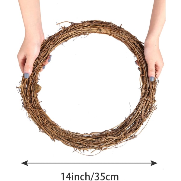 2 stycken 35 cm naturliga vinkransar Gör-det-själv hantverk vinkrans