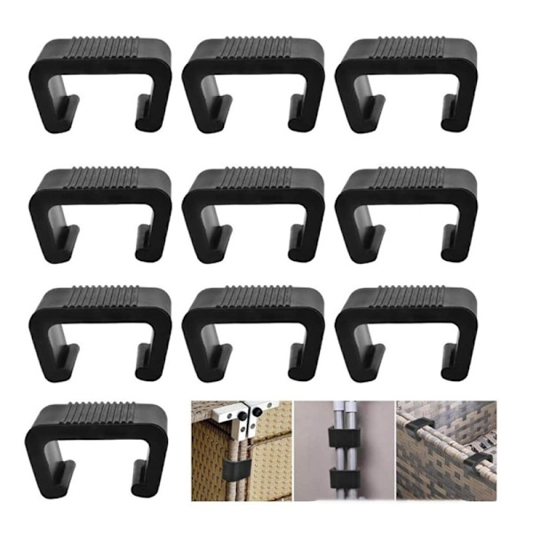 10 stk fletmøbelklips Sofa Clips Udendørs terrasse rattan s