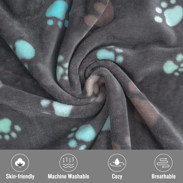 3 kappaletta harmaa Paw Ultra-Soft Plush Koira/Kissa Peitto Medium (80 * 70