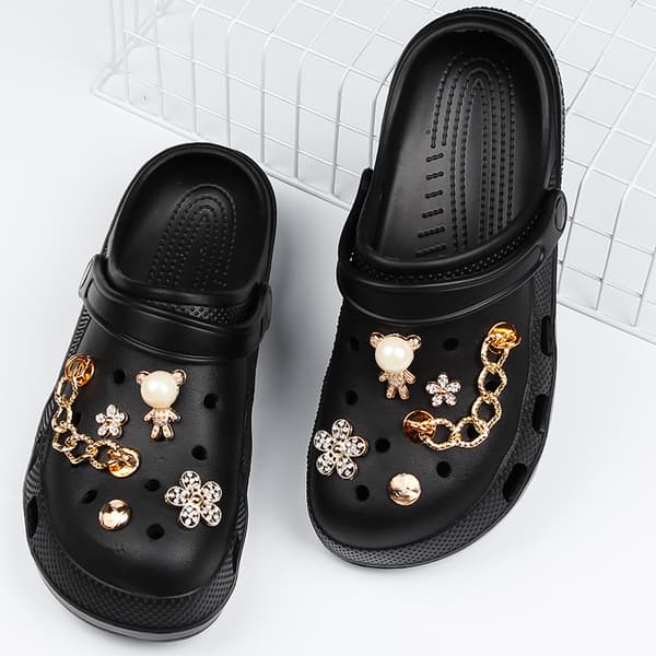 10 Crocs DIY Sko Blomster Dekorasjon Tilbehør Flyttbar Sko Bu