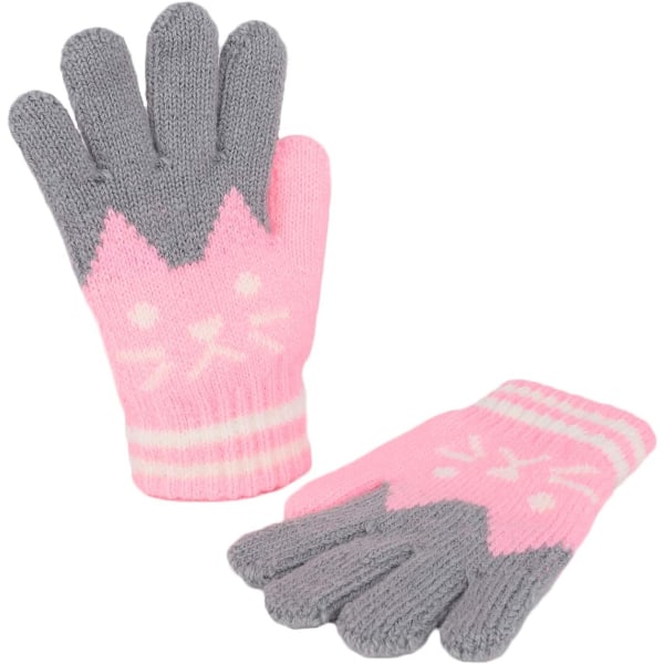1 par rosa 2-6 år hansker vinter høst varm full-finger mitte