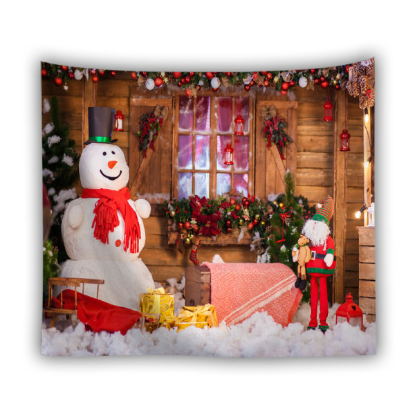 1 stk (8x6ft) julefotograferingsbagtæppe, snemand, julemand,