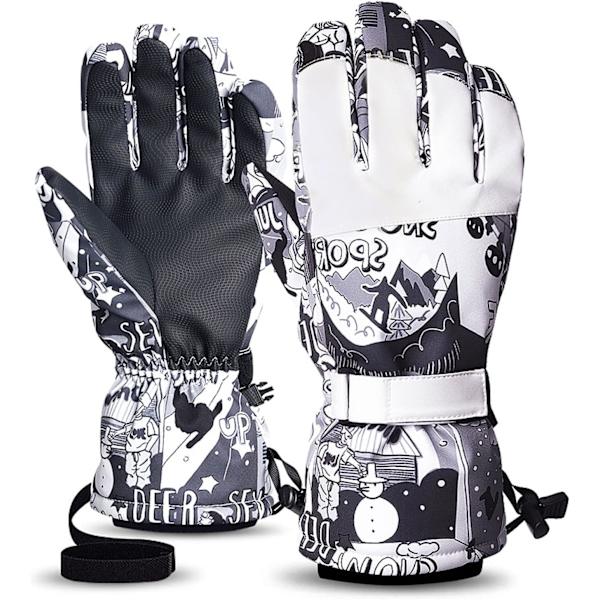 1 par hvide, sorte vinterhandsker, sports inderhandsker, touch scre