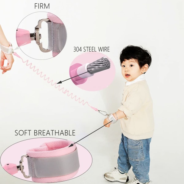 Småbarnsbånd + anti-tapt håndleddslenke Sikkerhetssele for barn K