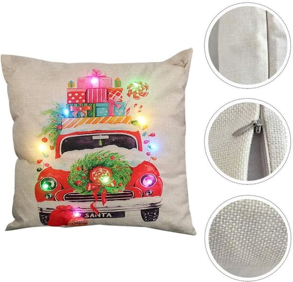 LED 45*45cm lys juleferie pudebetræk julepude