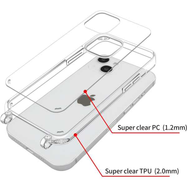 Kaulakoru iPhone 15 pro max:lle, ruusukullanvärinen suojakotelo