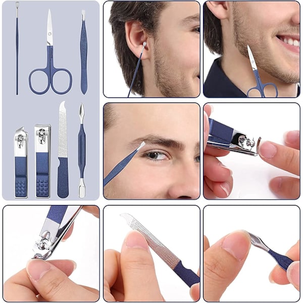 Manikyrset, 7 i 1 Professionellt Manikyrset Kvinnor Män Nagelbil