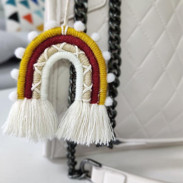 Barnrumsväggtapet, Macrame väggdekoration - Regnbåge