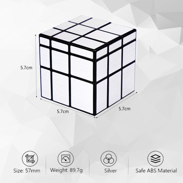 Magic Mirror Cube, 3x3 Mirror Magic Cube med PVC-dekal 3D Puzz