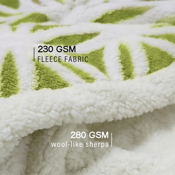 King Size Fleecefilt Multifunktionell Överkast Soffilt för Fluffy Mjuk Extra Stor Överkast Säng (Fruktgrön, 130*160)