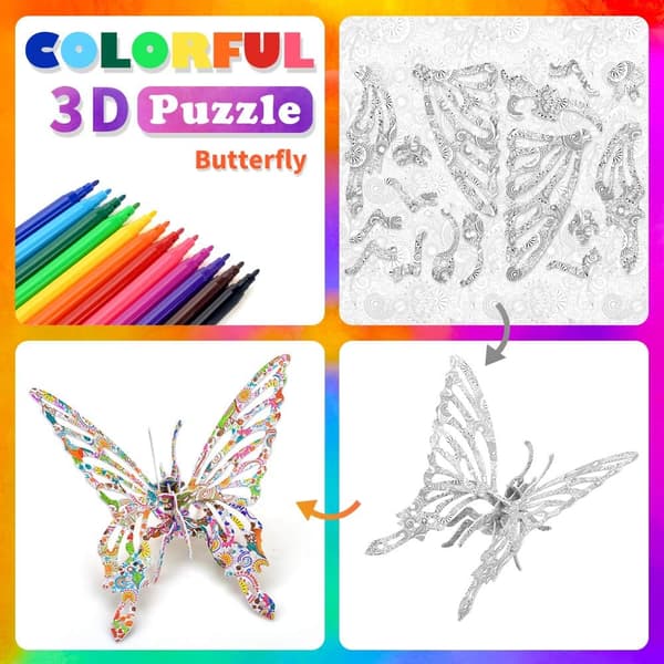 3D-puslespill DIY håndverkssett for barn, jenter og gutter 6-12 år - Beste G