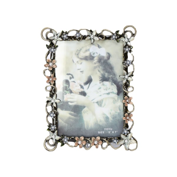 1 stk. 7 tommer fotoramme blomsterdisplay stativ skrivebordsdekoration kontor