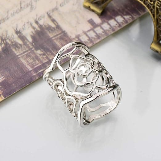 1 st Scarf Spänne Hollow Rose Scarf Ring Spänne Brosch Pin Bröllop