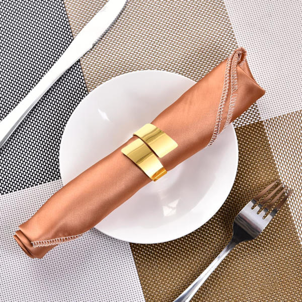 8 stk. Guld Servietringe Metal Servietringe til Bryllup Middag Hvile