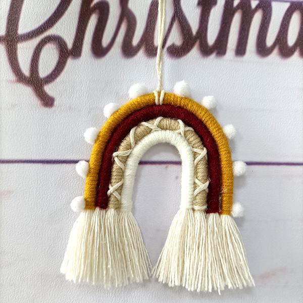 Barnrumsväggtapet, Macrame väggdekoration - Regnbåge