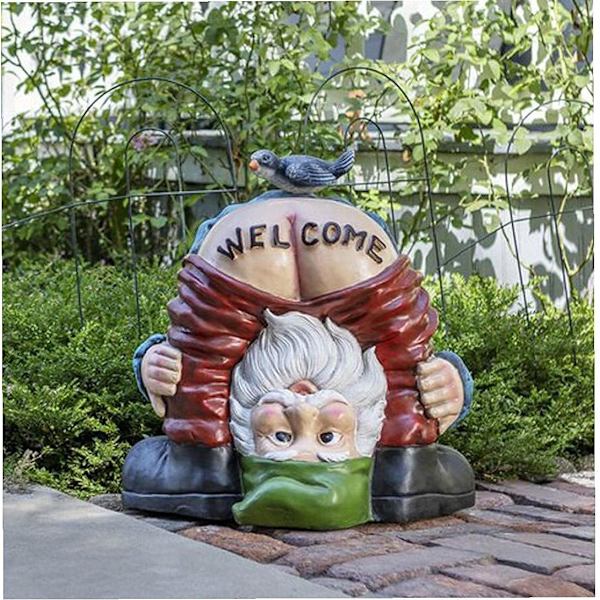 Velkommen havenisse dekorationer - Have nisse statue