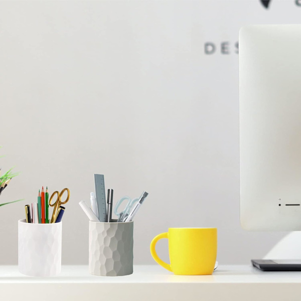 (Lysegrå) Simple Pen Holder, Nordic Style Desktop Silikone Wat