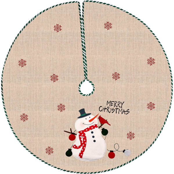 1st 108cm Snowman Christmas Tree Kjol, Christmas Tree Topper, Ch