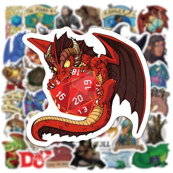 50 stk. Dungeons & Dragons OL graffiti-klistermærker til bærbar computer, bil, tr