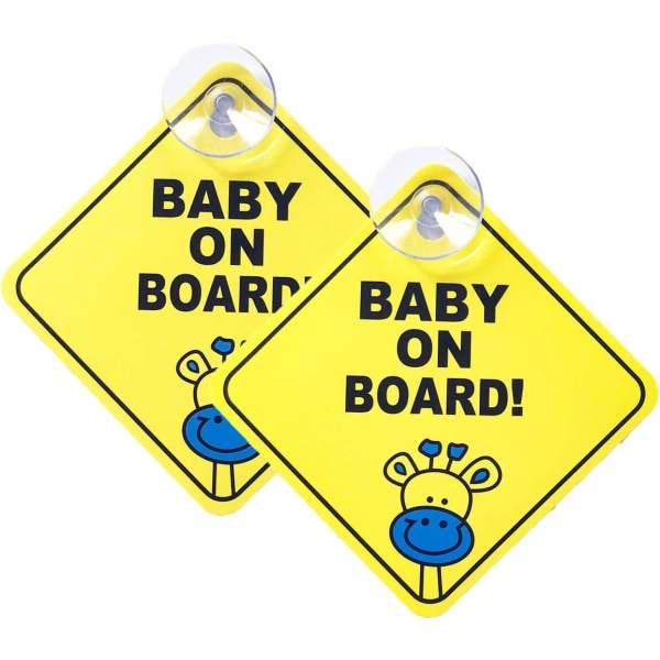 2 stk Baby on Board Car Sign, Magnetisk Refleks Car Safety Warni