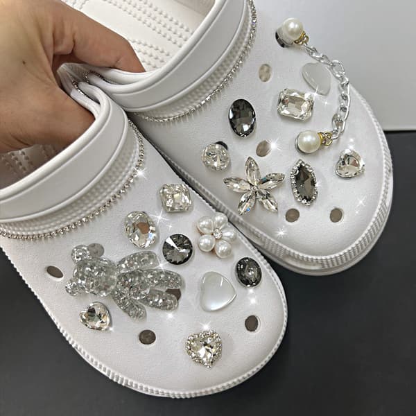 1 sett Rhinestone Skoblomst Tilbehør, Pins, Smykker, DIY Sko